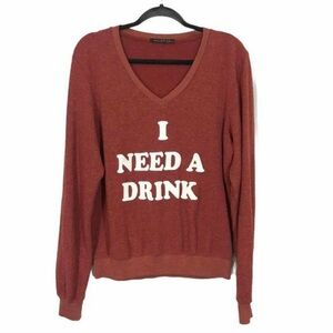 WILDFOX l I Need A Drink Red Sweater